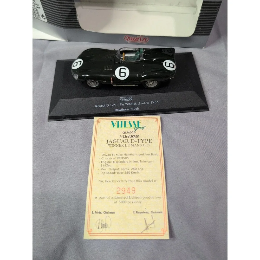 Quartzo Jaguar D Type #6 Winner Le Mans‎ 1955 Hawthorn / Bueb QLM020 1/43 Scale